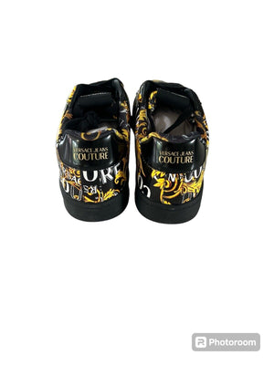 Versace Jeans Couture Black & Gold Brooklyn Sneakers-Black-Size 12