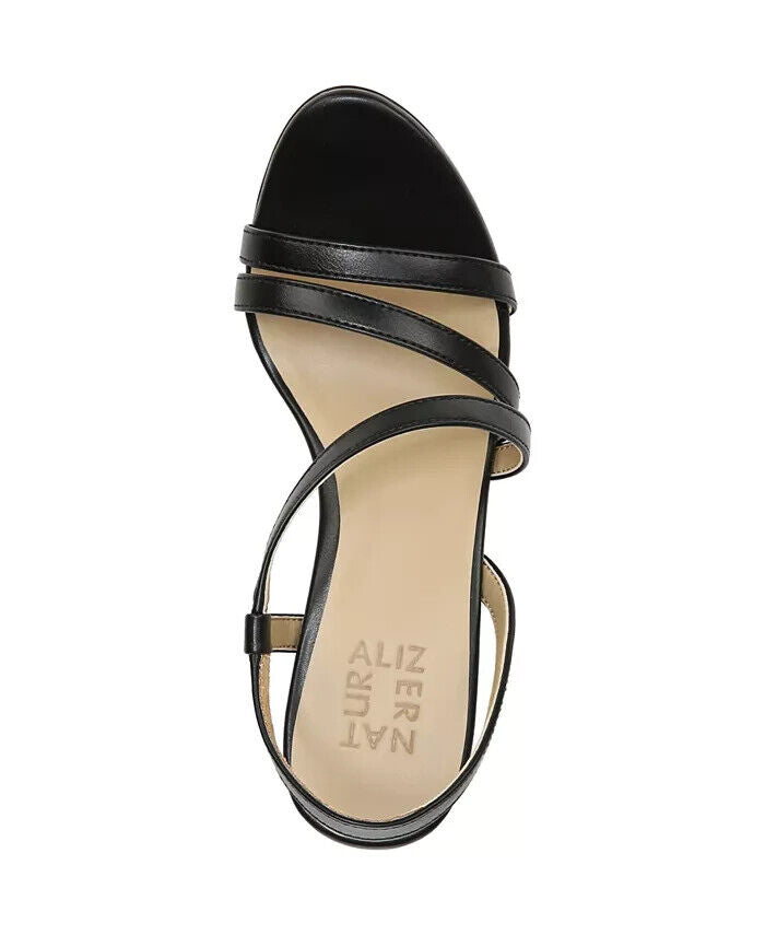 Naturalizer Brenta Strappy Dress Sandals Black Faux Leather, 6.5M