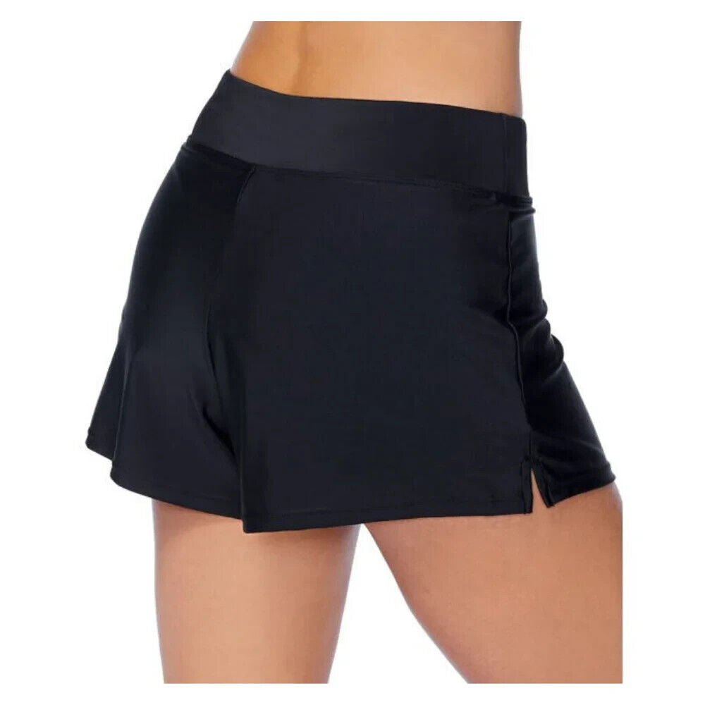 Island Escape Women's Pull-On Swim Shorts, Black, 14