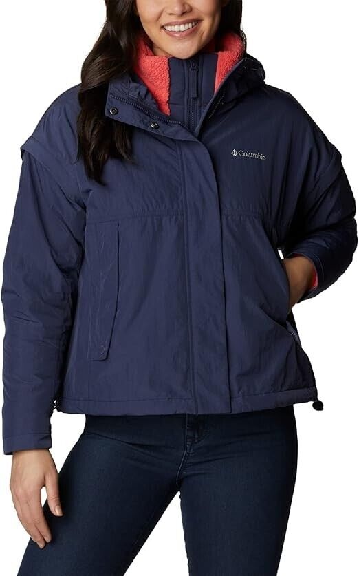 Columbia Women's Laurelwoods II Interchange Hooded Jacket, Dark Nocturnal, XXL