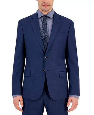 AX Armani Exchange Men's Slim-Fit Blue Textured Wool Blend Suit Jacket, Blue 44R