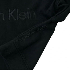 Calvin Klein Performance Women's Logo Drop-Shoulder Fleece Hoodie, Black/White,M