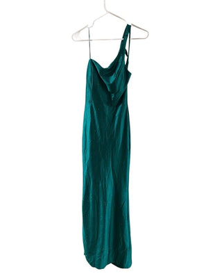 City Studios Juniors' Glitter One-Shoulder Gown, Jade, Size 7/8