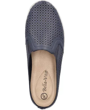 Bella Vita Women's Refresh Altheisure Mules, Navy Leather, 8.5WW