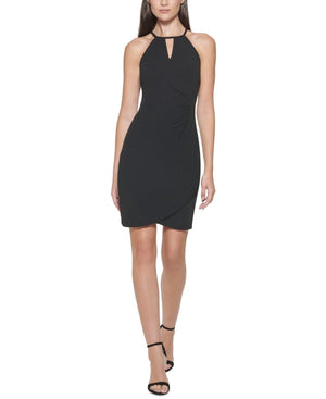 GUESS Keyhole Scuba Crepe Sheath Dress, Black, Size 10