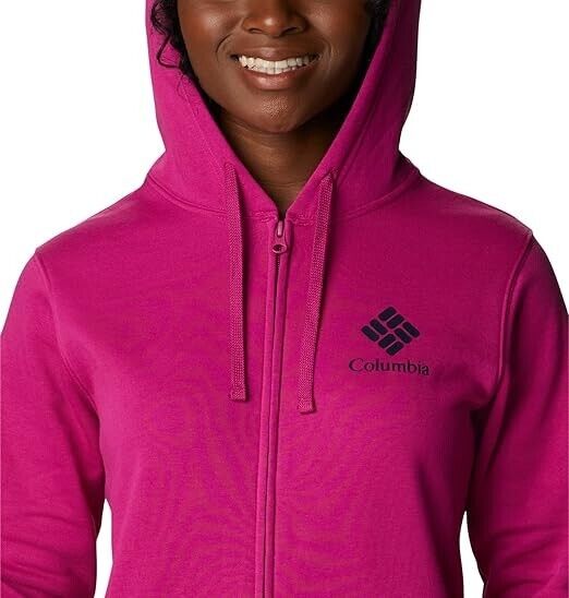 Columbia Women's Trek Graphic-Logo Full Zip Hoodie, Wild Fuchsia, XXL