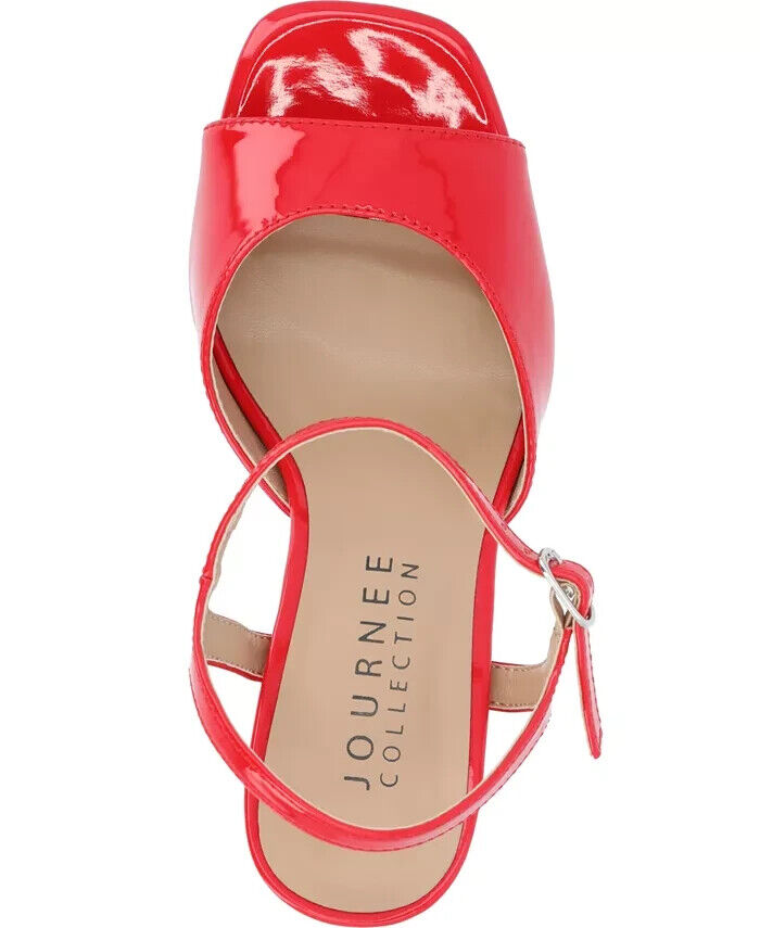 Journee Collection Women's Ziarre Platform Sandals, Red, 8.5M