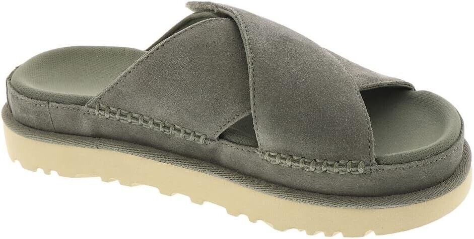 UGG Women's Goldenstar Cross Slide Sandals, Moss Green, 6M