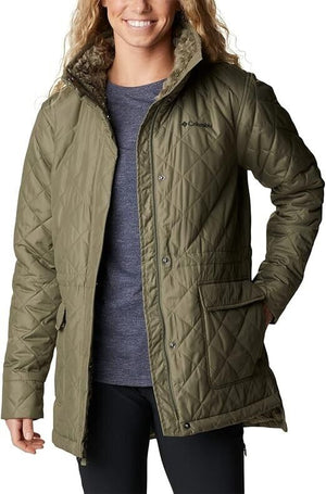 Columbia Women's Copper Crest Novelty Quilted Puffer Coat, Stone Green, XL