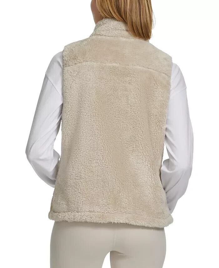 Calvin Klein Women's Sherpa Vest, Porcini, L