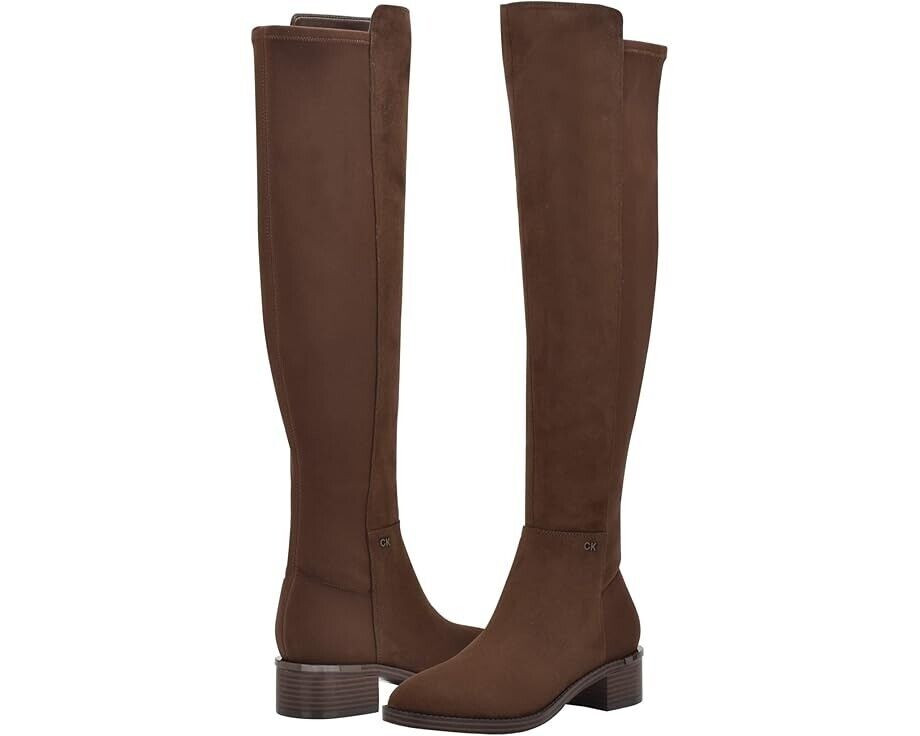 Calvin Klein Women's Deedee Over-the-Knee Boots, Medium Brown, 9M