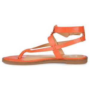 Journee Collection Women's Tangie Ankle Strap Flat Sandals, Orange, 12M