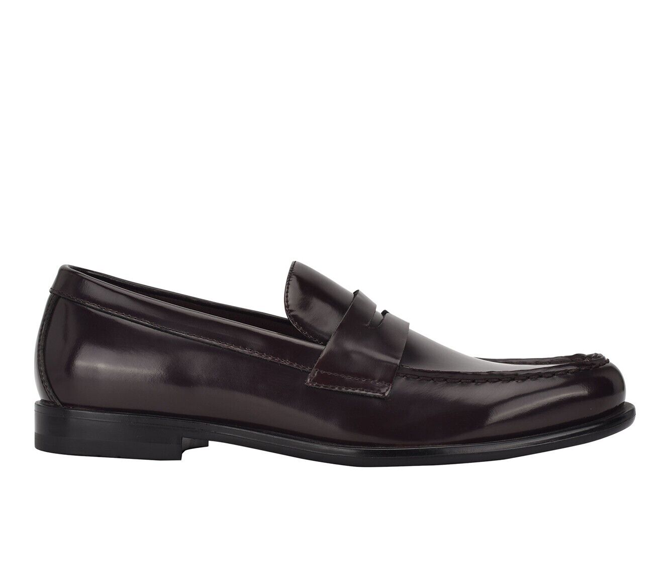 Calvin Klein Men's Crispo Penny Loafers Slip on Shoes, Bordeaux Dark Brown, 13M