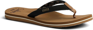 Women's Reef Cushion Sands Flip Flop Sandals, Black/Tan,  11M