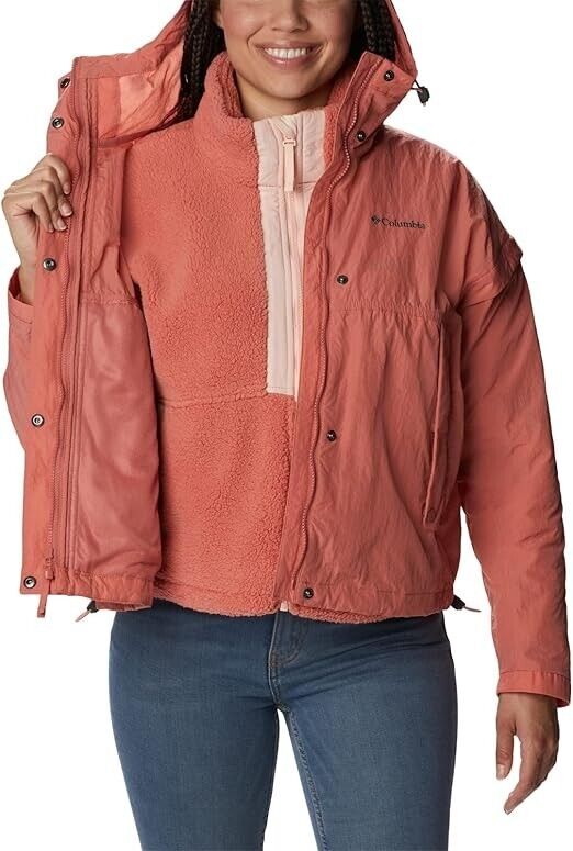 Columbia Women's Laurelwoods II Interchange Hooded Jacket,  Faded Peach, XL