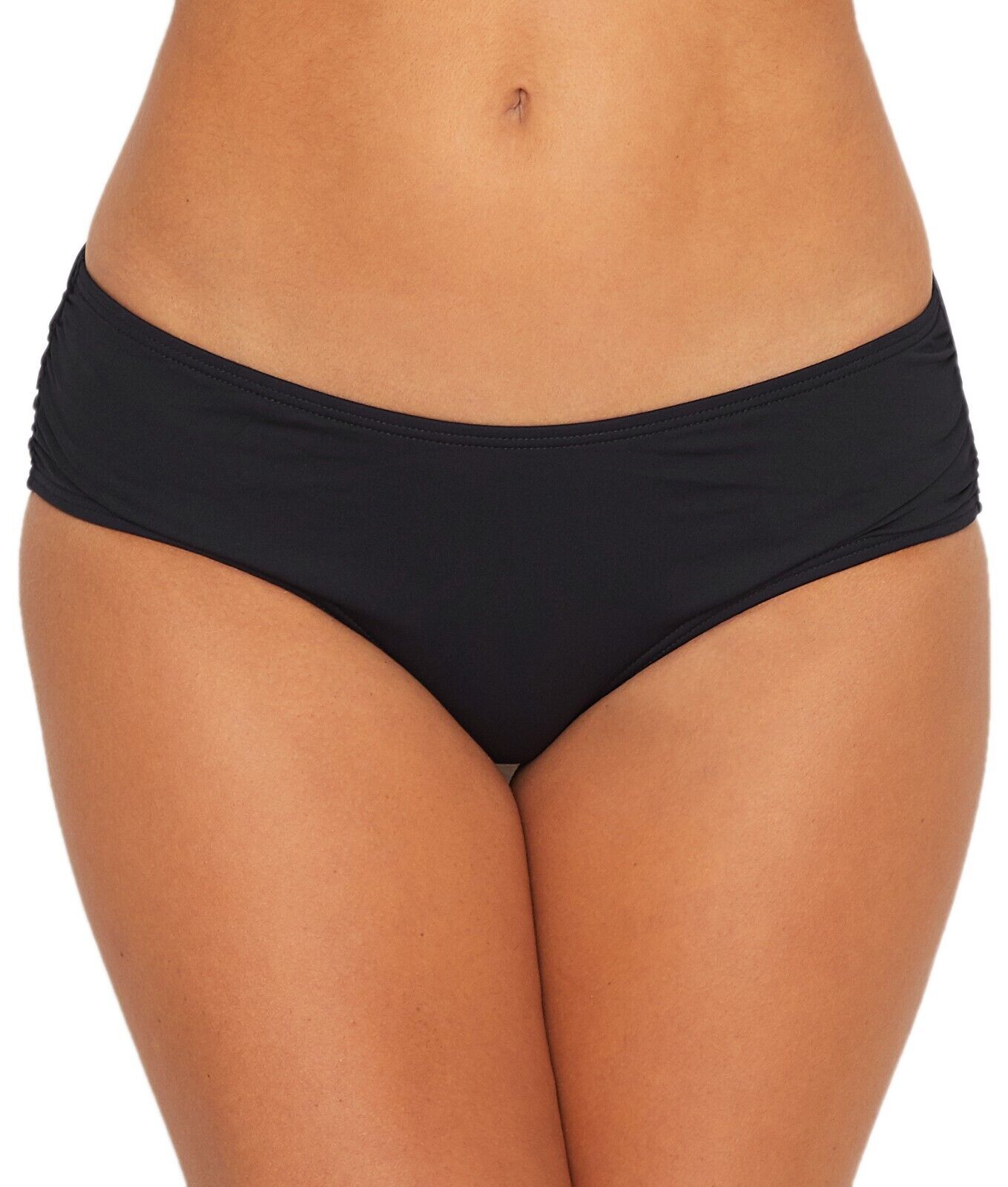 Coco Reef Women's Classic Solids Side Shirred Bikini Bottom, Black, L