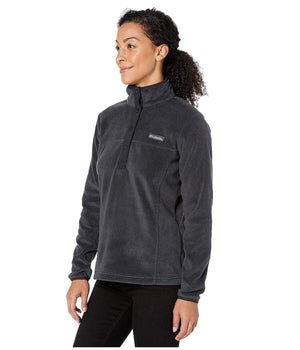 Columbia Women's Benton Springs Half-Snap Pullover Top, Black, S