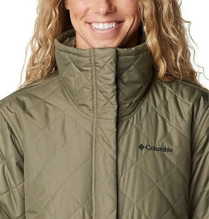 Columbia Women's Copper Crest Novelty Quilted Puffer Coat, Stone Green, XL