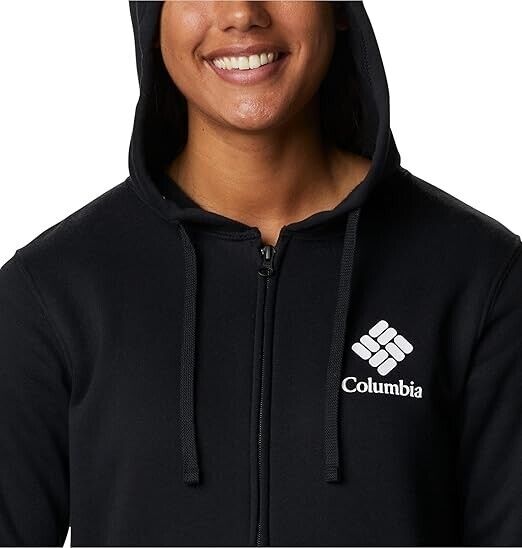 Columbia Women's Trek Graphic-Logo Full Zip Hoodie, Black Gem, XXL