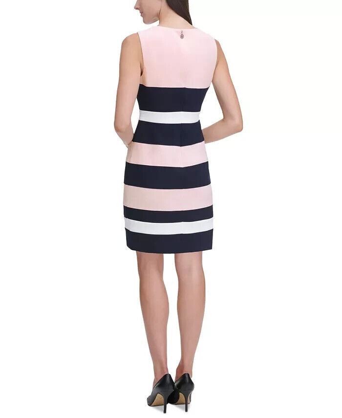 Tommy Hilfiger Women's Colorblock Shea Dress, Ballerina Pink/Navy/Ivory Size 2