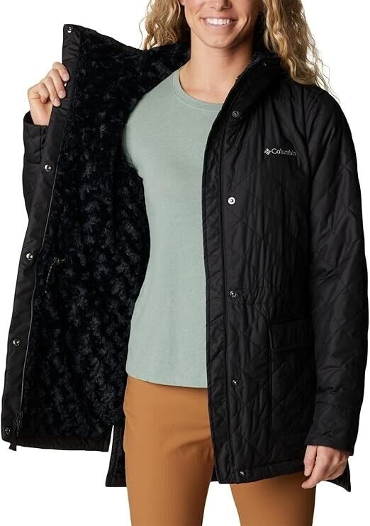 Columbia Women's Copper Crest Novelty Quilted Puffer Coat, Black, XS