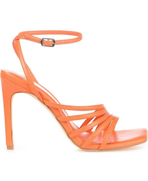 Journee Collection Women's  Strappy Stilettos Pump, Orange, 10M