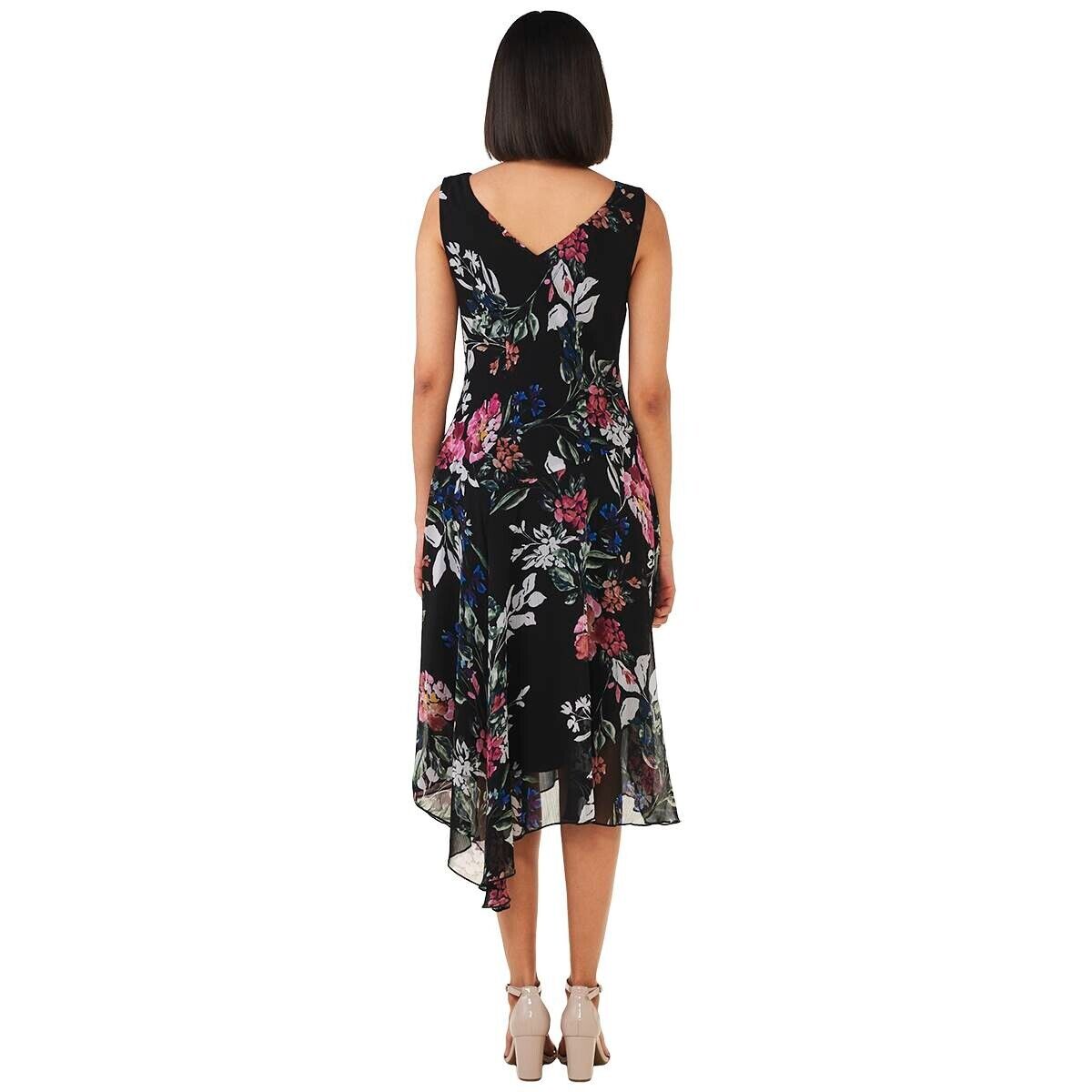 Connected Plus Size Floral-Print Sleeveless, Black, Size 16W