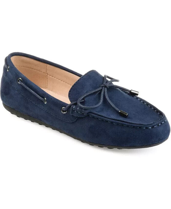 Journee Collection Women's Comfort Thatch Moccasin Loafer, Navy, 7M