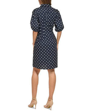 Tommy Hilfiger Women's Cotton Polka Dot Ballo, Sky Captain/Bright White, Size 12