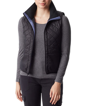 Bass Outdoor Women's Quilted Zip-Front Sleeveless Vest, Black, M