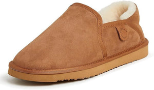 Fireside by Dearfoams Men's Hobart Shearling Closed Back Slipper, Chestnut, 9M