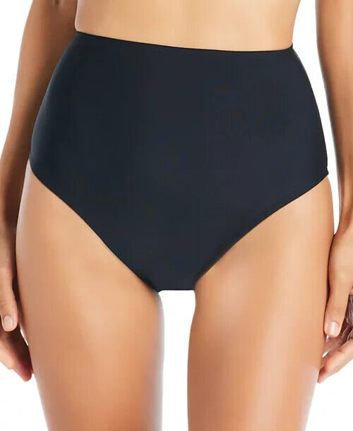 Beyond Control Solid High-Waisted Bikini Bottoms, Black, 16