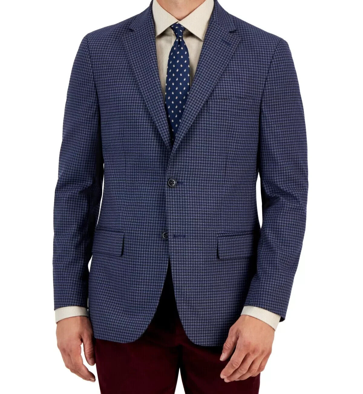 Tommy Hilfiger Men's Modern-Fit Sport Coat, Blue Brown, 36R