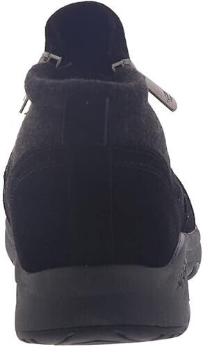 Easy Spirit Women's Tshuffle Casual Flat Walking Booties, Black Suede, 6.5M