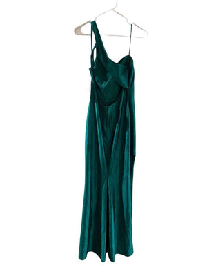 City Studios Juniors' Glitter One-Shoulder Gown, Jade, Size 7/8