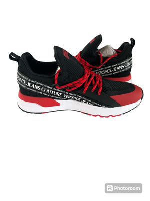 Versace Jeans Couture Dynamic Logo Sneakers-Black & Red-Size 9