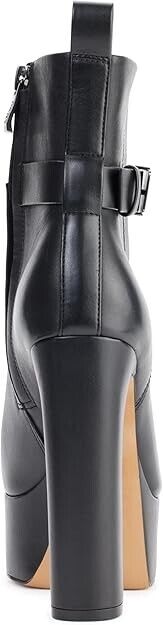 DKNY Alisa Strap Zip Platform Booties, Black , 7M