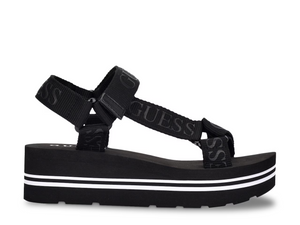 GUESS Women's Avin Logo Sport Sandals, Black, 11M