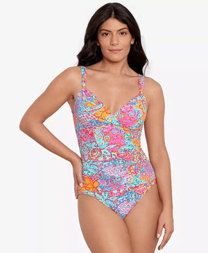 Lauren Ralph Lauren Surplice Printed One-Piece Swimsuit , Amara Patchwork, 10