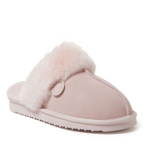 Fireside By Dearfoams Women's Sydney Geniune Shearling Scuff Slipper, Pink, 7M