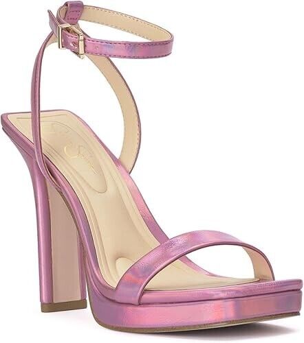 Jessica Simpson Adonia Ankle-Strap Platform Sandals, Light Pink Irridescent, 5M