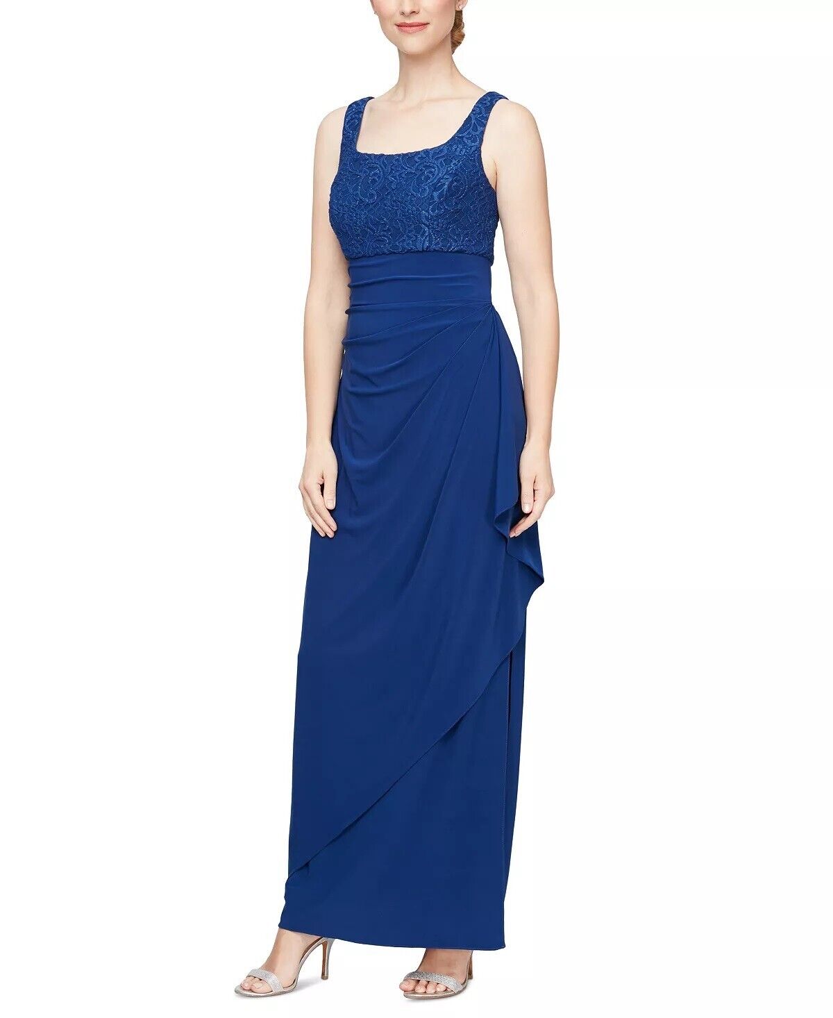 Alex Evenings Embellished Gown and Jacket Royal, Blue, Size 12