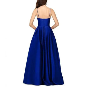 Betsy Adam Women's Satin Ballgown, Royal Blue, Size 2