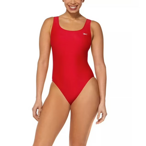 Reebok Women's Scoop-Neck Athletic One-Piece Swimsuit, Red, S