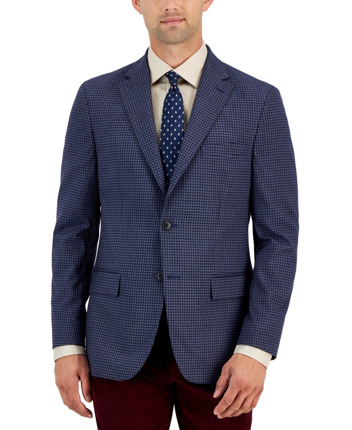 Tommy Hilfiger Men's Modern-Fit Sport Coat, Blue Brown, 36R