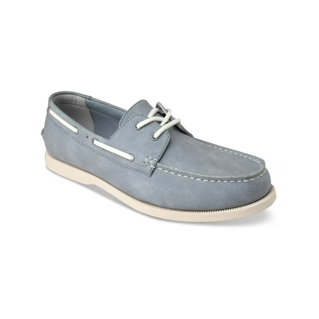 Club Room Men's Elliot Canvas Lifestyle Loafers, Light Blue, 10.5