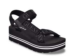 GUESS Women's Avin Logo Sport Sandals, Black, 11M