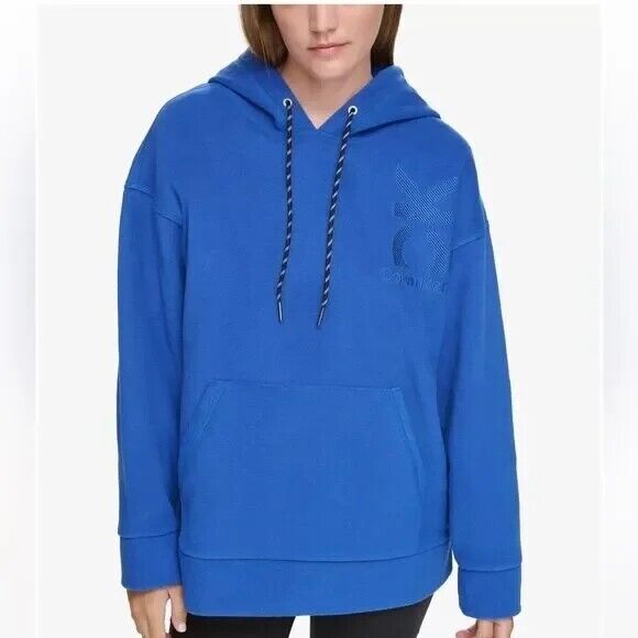 Calvin Klein Performance Women's Embroidered Fleece Hoodie, Mazarine Blue, M