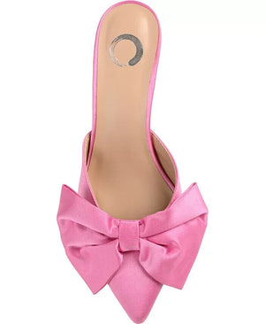 Journee Collection Women's Tiarra Bow Pump Heels, Pink, 7M