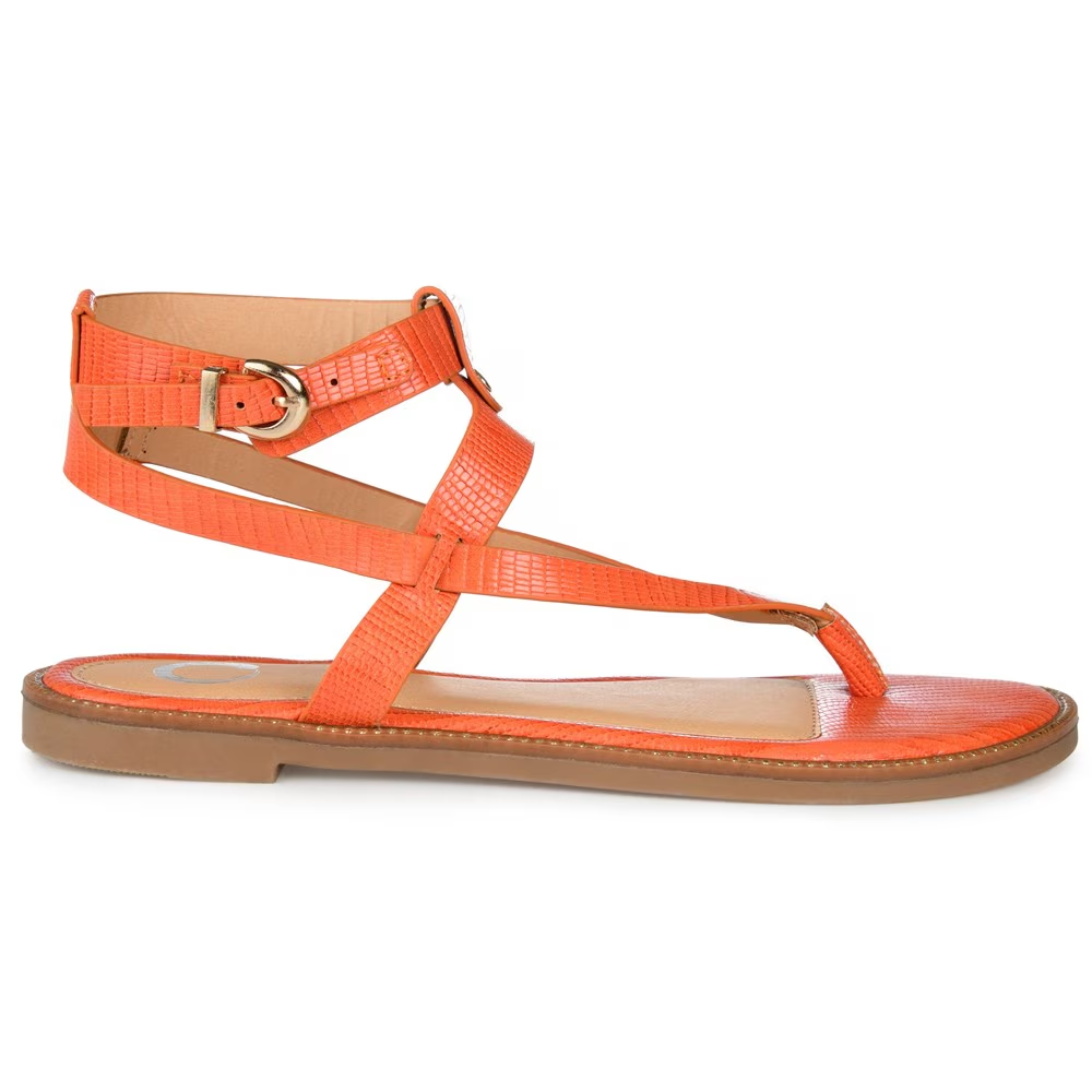 Journee Collection Women's Tangie Ankle Strap Flat Sandals, Orange, 12M